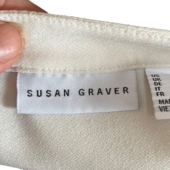 Susan Graver White Long Sleeve Button‎ Up Top Liquid Knit Tunic Career XL - Picture 8 of 13